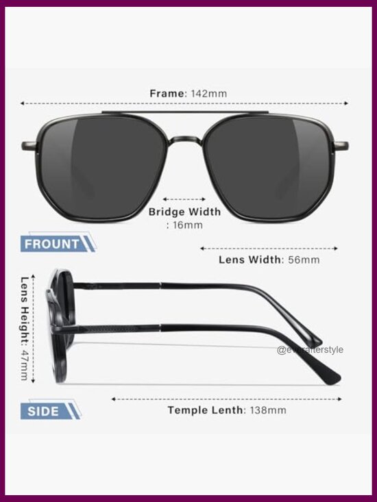 Polarized Aviator Sunglasses with Metal Frame, UV400 Protection, Tangle-Free main image 5